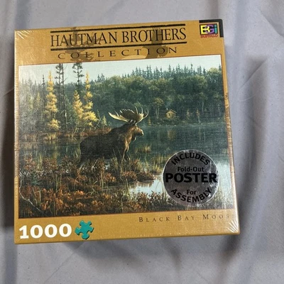 Hautman Brothers Collection 1000 Piece Jigsaw Puzzle Black Bay Moose NEW SEALED  - Image 1 of 4