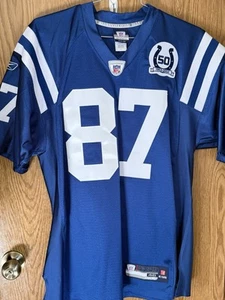 Reggie Wayne Reebok Authentic 50Th Season Indianapolis Colts Jersey NFL Jerseys - Picture 1 of 3