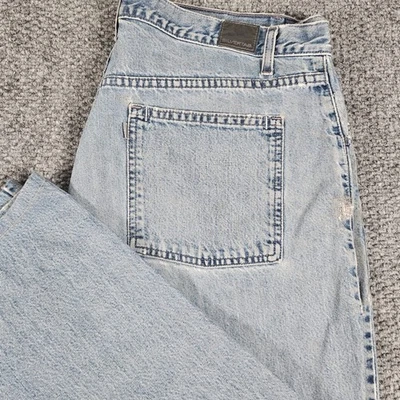 Vintage Levis Silver Tab Jeans Mens 42x32 Light Wash Baggy Fit Denim Distressed - Image 1 of 4