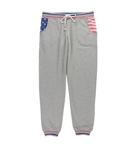 Cozy Zoe Womens Stars & Stripes Pajama Sweatpants, Grey, Medium - Picture 1 of 2