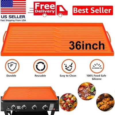 Tapete de chapa de silicone 36" para acessórios Blackstone Griddle Cover grelha limpa - Imagem 1 de 4