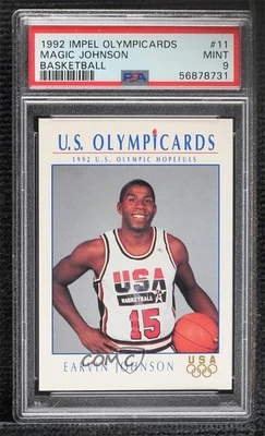 1992 Impel US Olympicards Magic Johnson #11 PSA 9 MINT HOF - Image 1 of 2