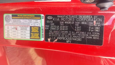 Used Rear Right Exterior Door Handle fits: 2013 Kia Sportage assembly door rear - Image 1 of 4