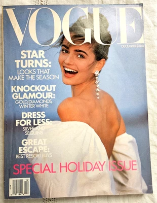 Vogue December 1989 Paulina Porizkova Cover ANGELS No Label Some Damage - Image 1 of 3