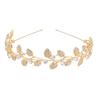 Baroque Crystal Studded Crownpiece Leaf Vine Headbands For Women Formal Occasion - Bild 1 von 4