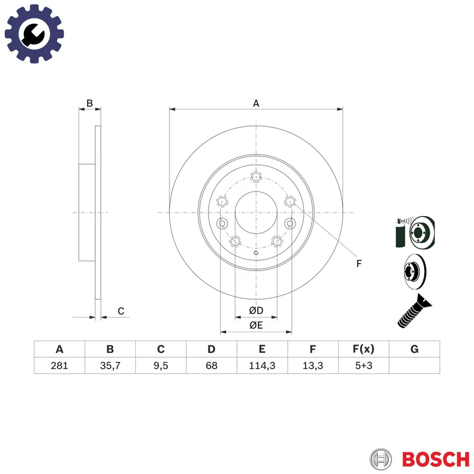 2x BRAKE DISC 0 986 479 E55 FOR MAZDA S5Y5/S5Y9/S5Y7/S5Y2 1.5L PEX0/PEXB 2.0L - Image 1 of 4