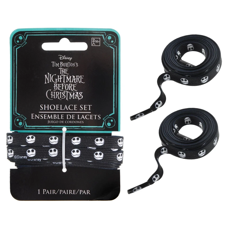 Cordones de tela negros Pesadilla antes de Navidad cumpleaños fiesta de Halloween favor Foto 1 de 1