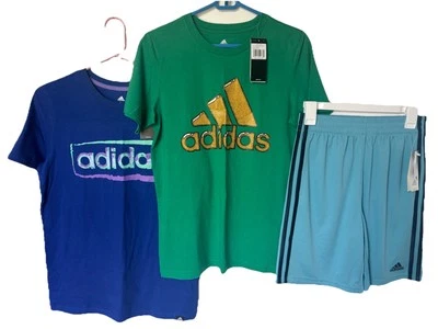 Adidas Boys T-shirt & Shorts Lot Of 3 Size 14/16 New - Image 1 of 4