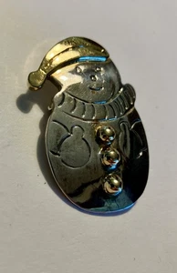 Snowman Pin/Pendant  Silver/Goldtone - Picture 1 of 5