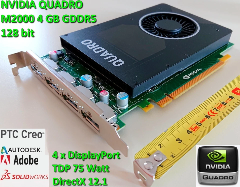 Scheda video GPU NVIDIA Quadro M2000 4 GB GDDR5 75W 4xDisplayPort (DELL) - Immagine 1 di 4