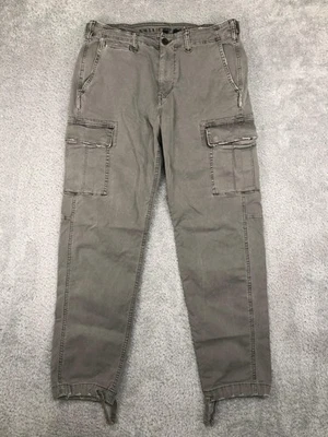 American Eagle Pants Mens 32x28 (Tag 32x32) Slim Lived In Cargo Gray Distressed - Image 1 of 4