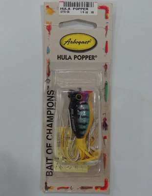 Arbogast 1997 púrpura azul negro amarillo "Hula Popper" topwater plug señuelo imperdible Foto 1 de 4