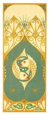 Art Nouveau Fish Design Counted Cross Stitch Pattern Chart Pattern - Image 1 of 4