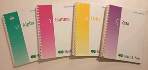 Math U See Alpha Gamma Delta Zeta Teacher Manual Lot Of 4 Homeschool Curriculum  - Picture 1 of 3