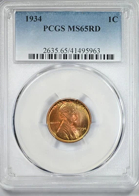 1934 Lincoln Wheat Cent 1C PCGS MS65RD - TONED! - Image 1 of 4
