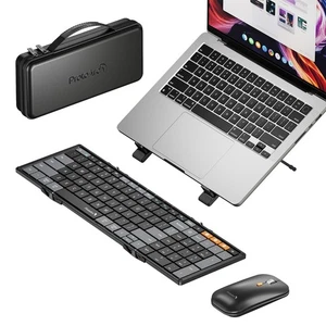 Foldable Keyboard Mouse Combo, XKM01 CaseUp Portable Bluetooth Keyboard and M... - Picture 1 of 9