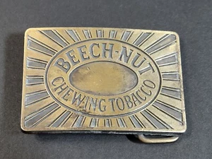 Vintage Buche-Nuss Kautabak Gürtelschnalle Messing LDL 70er Tobacciana Sammlerstück - Bild 1 von 2