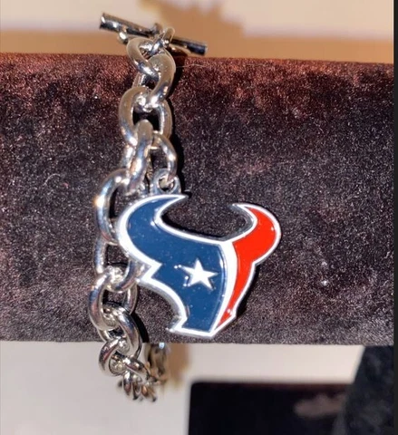 Houston Texans Officially Licensed Charm Chain Bracelet! Nickel Free Jewelry! Cover