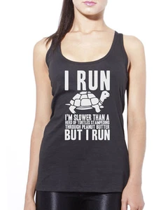 I Run - Camiseta sin mangas chaleco divertido running runner para mujer - Imagen 1 de 4