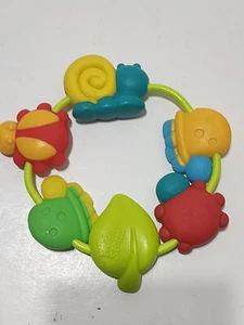 💙 C53 BRIGHT STARTS Baby Teething Ring Ladybug snail turtle leaf - Picture 1 of 2