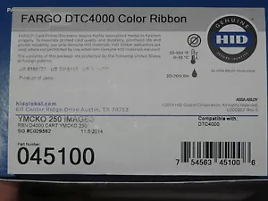 45100 - HID Fargo YMCKO 250 Print Colour Ribbon - Suit DTC4250e / DTC4000 - Picture 1 of 3