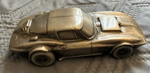 . Pewter 1963 Coupe Corvette Stingray 1/43 Scale Model Car. - Picture 1 of 7
