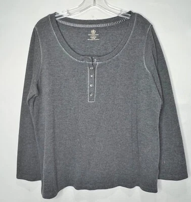 Top Covington Sport Mujer Talla 16-18W Plus Estrás Botones Cuello Redondo Cálido Foto 1 de 4