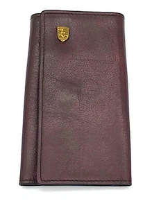 PORSCHE KEYCHAIN KEYFOB BORDEAUX RED LEATHER 70ies 911 CARRERA 912 TARGA 356 914 - Picture 1 of 12