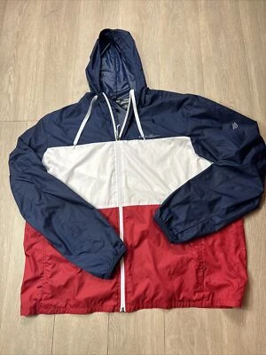 Eddie Bauer Windbreaker Jacket Men's Sz XL Extra Large Colorblock Hooded - Image 1 of 4
