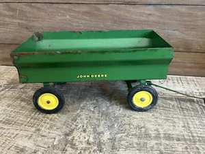 Vintage Ertl 1/16 John Deere Flare Grain Wagon Green Steel Yellow Wheels Farm - Picture 1 of 12
