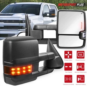 Espejos retrovisores de remolque plegables eléctricos extendidos para Chevy Silverado GMC Sierra 1500 2007-2013 - Imagen 1 de 12