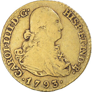 [#1069197] Coin, Spain, Charles IV, Escudo, 1793, Madrid, VF, Gold, KM:434
