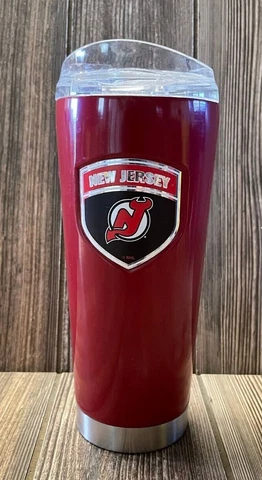 Brand New NHL New Jersey Devils Premium Red Stainless Steel Logo Travel Mug Cover