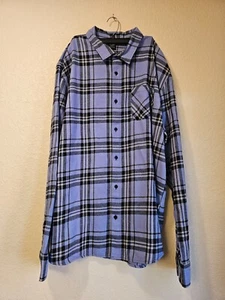 OAKLEY Men Podium Plaid Flannel Shirt Lilac Black Casual Top Shirts sz XXL (16) - Picture 1 of 3