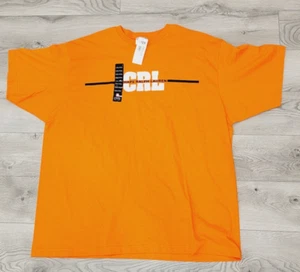 Ralph Lauren Chaps Para Hombres XXL Naranja Camiseta Manga Corta Camiseta 2XL con Rayas Azules - Imagen 1 de 11