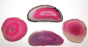 Pink Agate Slice Collection Gift Set free Stand Large - Exact Set Shown (03) - Foto 1 di 1
