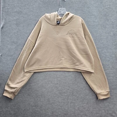 洛杉矶湖人队女式运动衫 2X 米色短连帽羊毛套衫 — 第 1/4 张图片