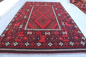 Turkmen Vintage Area rug 13x8'2 ft Handmade Afghan Flatweave Authentic Kilim Rug - Picture 1 of 18