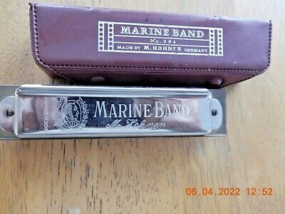 HOHNER No.364 MARINE BAND  KEY OF G' MOUTH ORGAN IN CASE • 10.93£