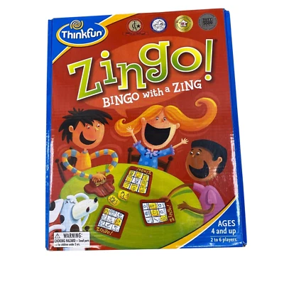 Zingo! Bingo with a Zing Kids Game Thinkfun Preowned Complete Ages 4+ - Image 1 of 4
