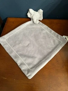 Pottery Barn Kids Elephant Lovey PBK Plush Security Blanket Grey Thumbie 11.5" - Picture 1 of 6