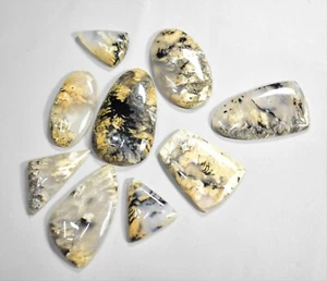 100ct Multi Colour Tiger Dendrite Cabochon Moss Agate Translucent Gemstone V72-2 - Picture 1 of 8