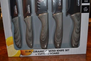 Cuisinart Advantage Ceramic-Coated Knife Set CUTTING BOARD 11 PC, Marble Handle - Picture 1 of 3