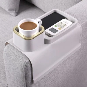 Couch Cup Holder Tray - Silicone Sofa Armrest Table Couch Drink Holder and Tr... - Picture 1 of 8