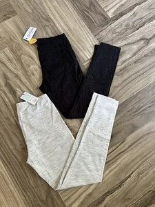 2 Set Cat & Jack Girls Leggings XL(14/16) Black Hotmelt And Gray - Picture 1 of 7