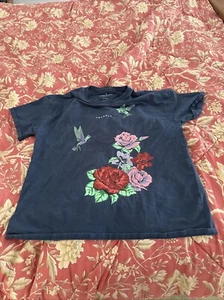 Youngla Shirt Navy Blue Floral Graphic XXL - Picture 1 of 4