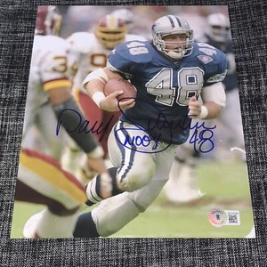 DARYL MOOSE JOHNSTON SIGNED AUTOGRAPH 8X10 PHOTO DALLAS COWBOYS BECKETT BAS COA - Picture 1 of 1