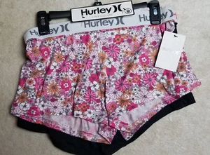 NWT Hurley 2 Pack Sleep Shorts M BLACK / Multi Pink Floral MSRP $68 - Picture 1 of 5