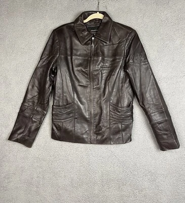 Chaqueta Jones New York Mujer Marrón Cuero Genuino Talla Mediana-Cuero Suave Foto 1 de 4