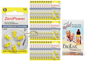 ZeniPower Size 10 Hearing Aid Batteries (180 Pack) + Battery Holder - Picture 1 of 5